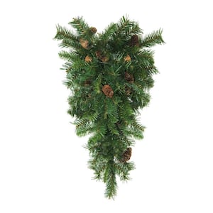 42 in. Unlit Dakota Red Pine Artificial Christmas Teardrop Swag with Pine Cones