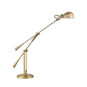 Grammercy Park 51.75 in. Heritage Brass Table Lamp with Heritage Brass Steel Shade