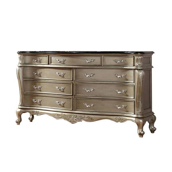 William's Home Furnishing Johara 9-Drawer Gold Dresser 38.5 in. H x 63. ...