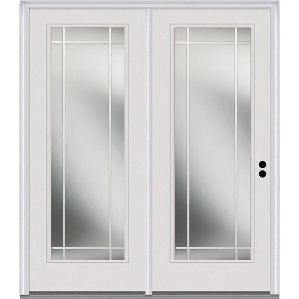 MMI Door 72 in. x 80 in. Classic Clear PIM Glass Majestic Steel Left-Hand Inswing Full Lite Exterior Patio Door