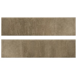 Metropolis Taupe Bullnose 3 in. x 24 in. Matte Porcelain Wall Tile (20 lin. ft./case)