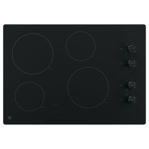 30 in. Radiant Electric Cooktop in Black with 4 Elements including 2 Power Boil Elements