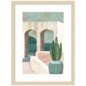 "Sunbaked Archway II" by Flora Kouta 1-Piece Wood Framed Giclee Architecture Art Print 21-in. x 16-in.