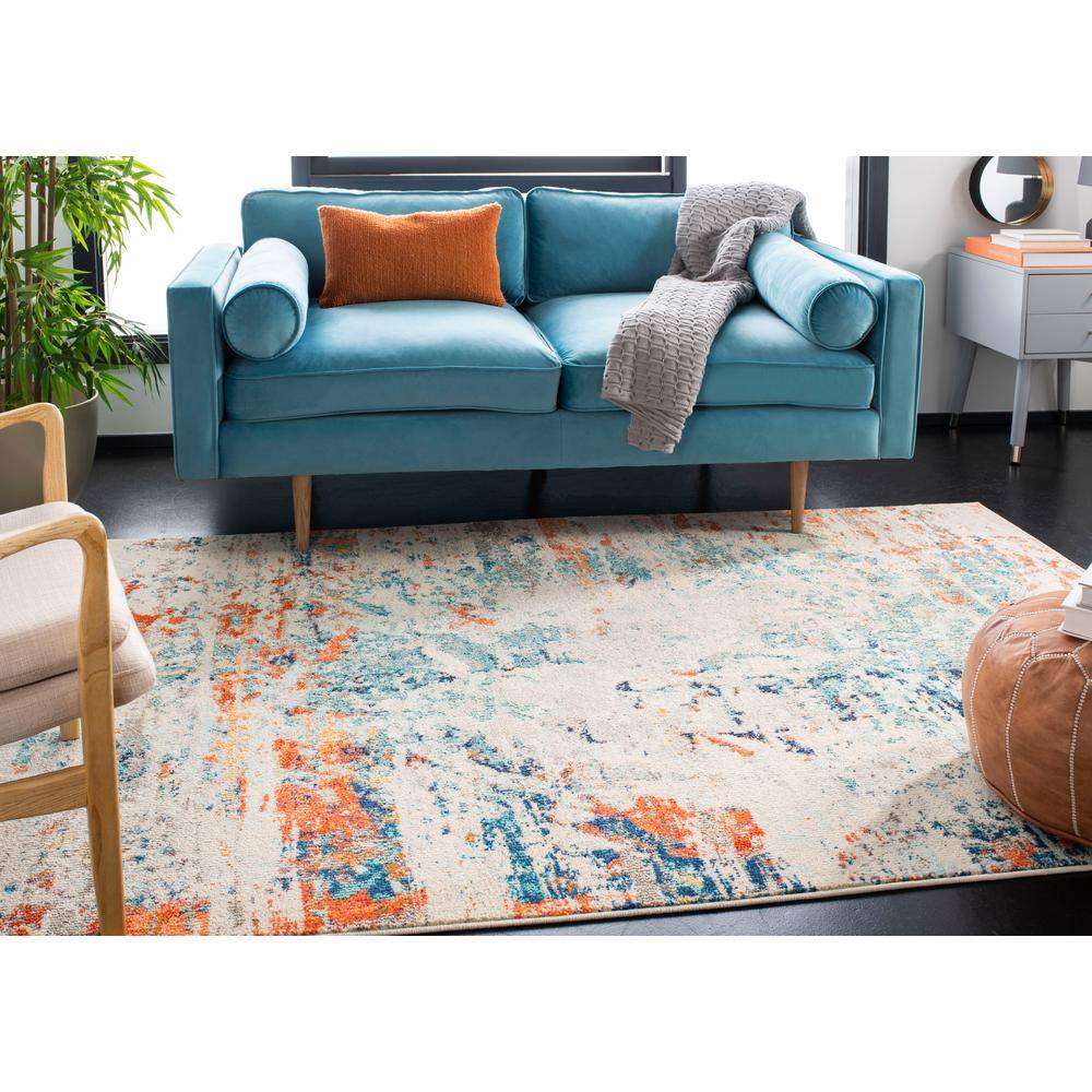 Elegant Beige Synthetic 6' Round Area Rug with Non-Slip, Easy Care Features