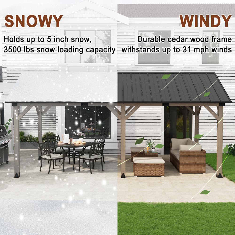 Cedar Wood 12'x20' Gazebo with Galvanized Steel Roof