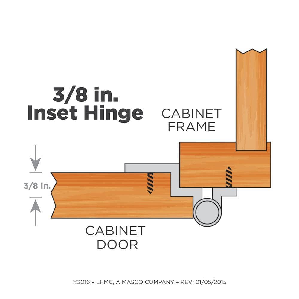 Venetian Bronze 3/8 Inch Inset Cabinet Hinge, Pack of 2