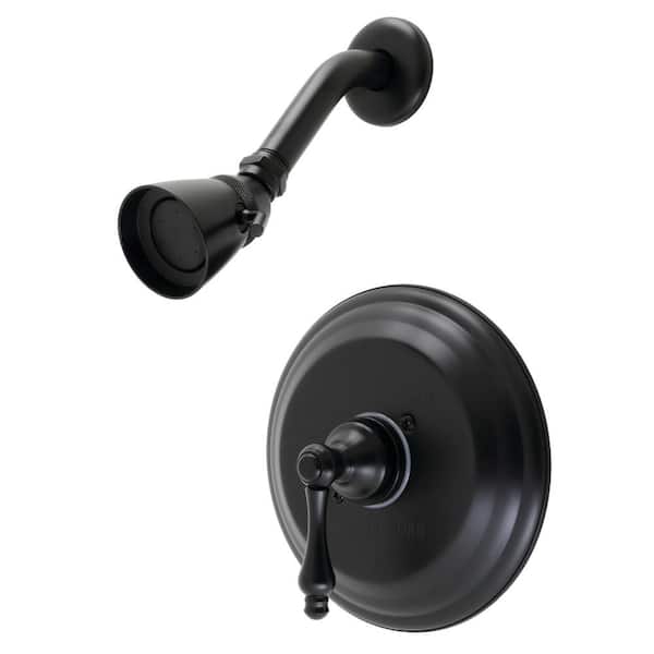 Kingston Brass Restoration Single Handle 1-Spray Shower Faucet 1.8 GPM with Pressure Balance in Matte Black
