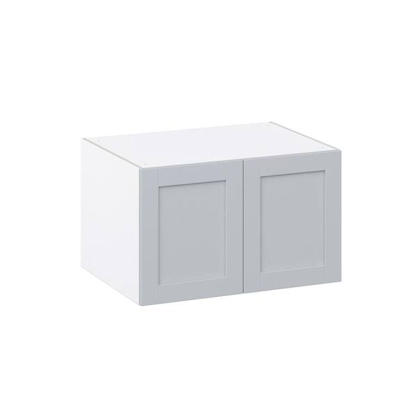 J COLLECTION Milton 33 in. W x 24 in. D x 15 in. H Assembled Shaker Wall Bridge Kitchen Cabinet in Light Gray