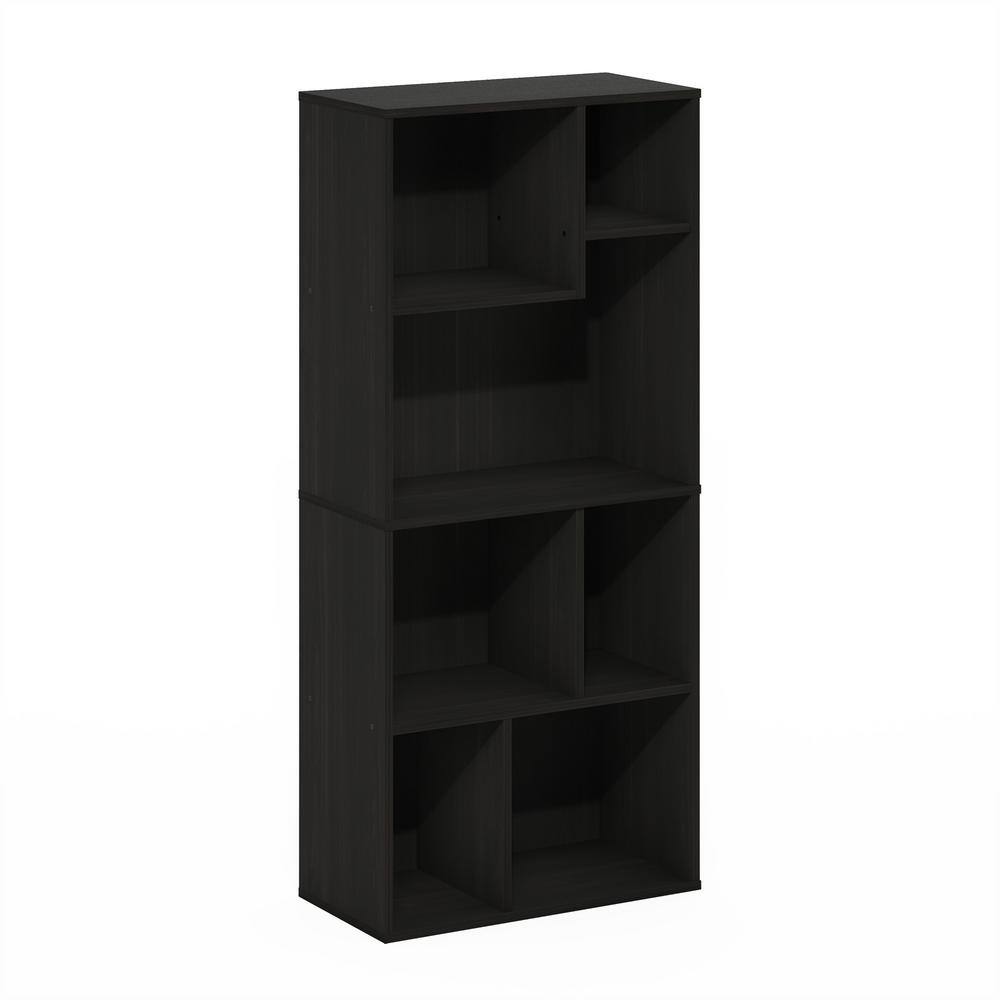 Furinno Daly 42.13 in. Tall Espresso Wood 7Shelf Irregular Cubes