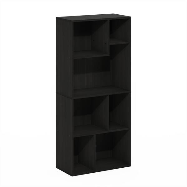 Furinno Daly 42.13 in. Tall Espresso Wood 7Shelf Irregular Cubes