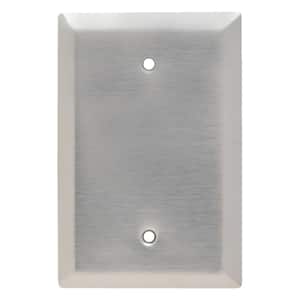 Pass & Seymour 302/304 S/S 1 Gang Box Mounted Blank Oversized Wall Plate, Stainless Steel (1-Pack)