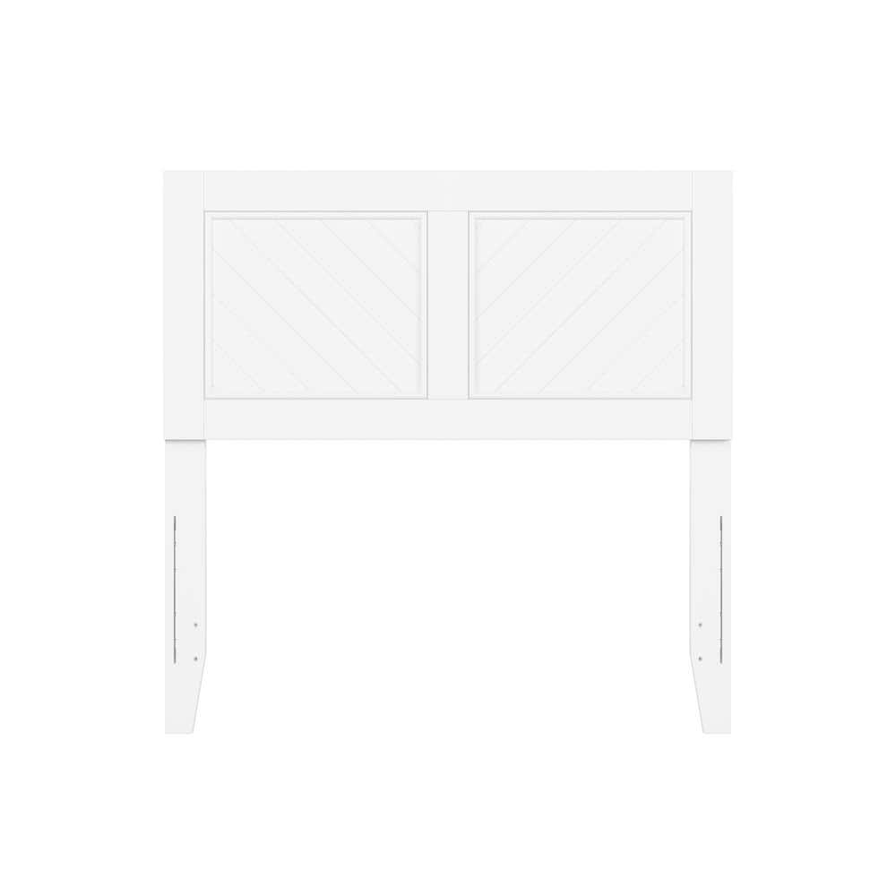 Twin White Solid Wood Chevron Headboard with USB Charger