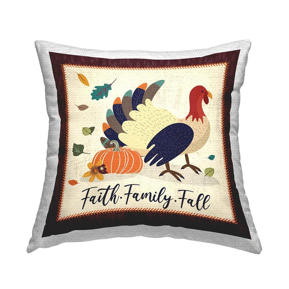 Faith Family Fall Autumn Turkey Multi-Color Square Outdoor Throw Pillow price history on PriceWatchPro