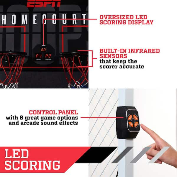 ESPN EZ Fold Indoor Basketball Game for 2 Players with LED Scoring