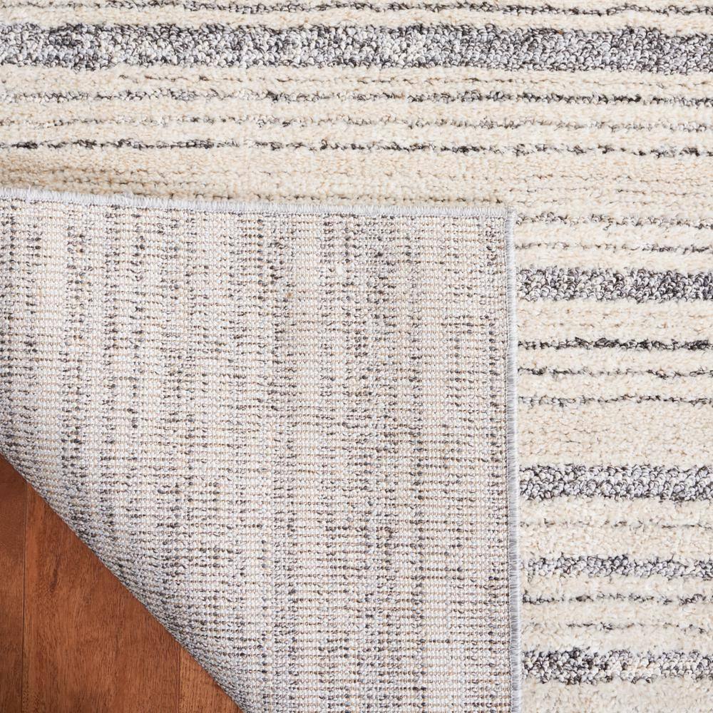 Ivory and Dark Grey Striped Shag 4' x 6' Rug