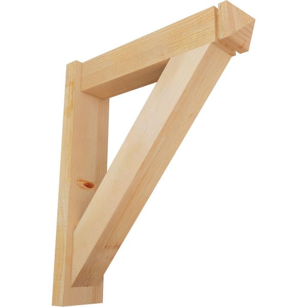 Ekena Millwork 6 in. x 30 in. x 26 in. Douglas Fir Traditional Arts and Crafts Rough Sawn Outlooker