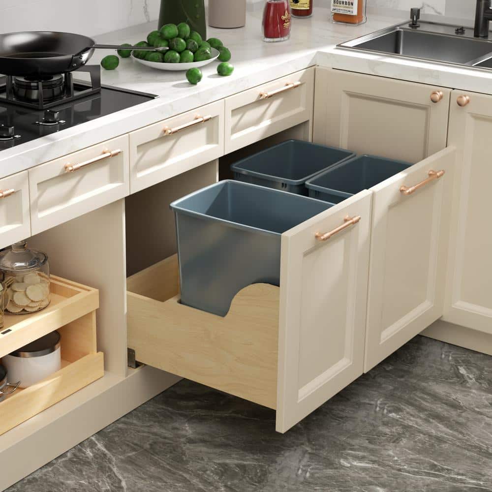 Orion Gray 35 Qt. Plastic Pull-Out Trash Bin Replacement
