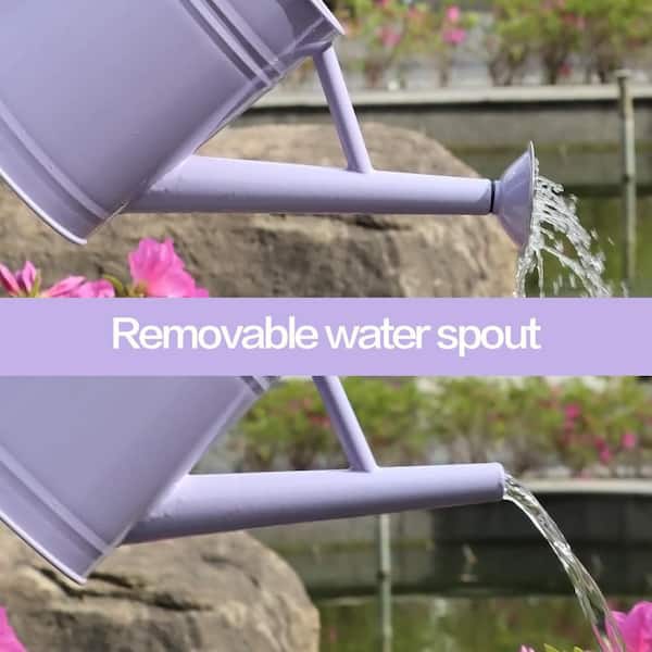 Vintage 1-Gallon Metal Watering Can – Galvanized Steel, Extended Spout, Ergonomic Handle, For Indoor & Outdoor Plants (Purple, 9.5×4.6×4.3 Inch)
