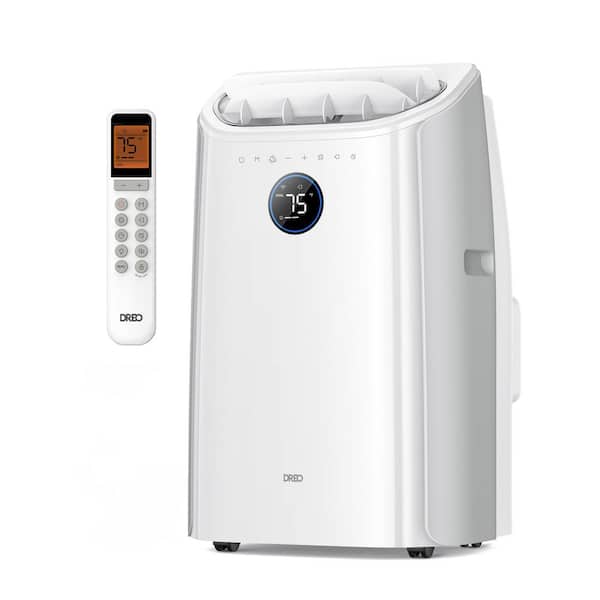 12000 BTU ASHRAE (8000 BTU SACC) Smart Portable AC Unit w/Drainage-Free Cooling,45 dB Quiet,200 sq.ft w/Dehumid., White