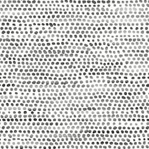 Moire Dots Black and White Removable Peel and Stick Vinyl Wallpaper, 56 Sq. Ft.