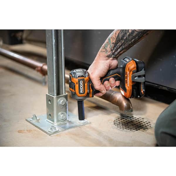 RIDGID - 18V SubCompact Brushless Cordless 8-Tool Combo Kit with (2) 2.0 Ah Batteries, 4.0 Ah Battery, Charger, and Bag