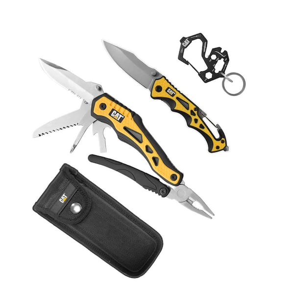 CAT 3 Piece 10-in-1 Multi-Tool, Knife, and Key Chain Gift Box Set