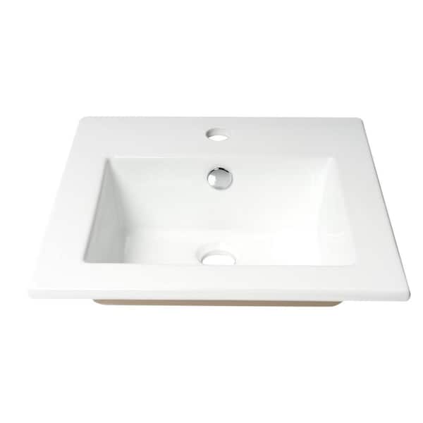 ALFI BRAND ABC801 16.38 in. Drop In Bathroom Sink in White