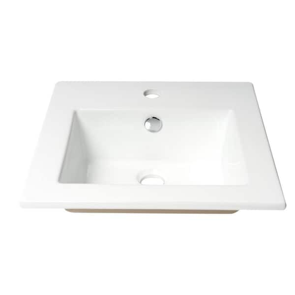 ABC801 16.38 in. Drop In Bathroom Sink in White