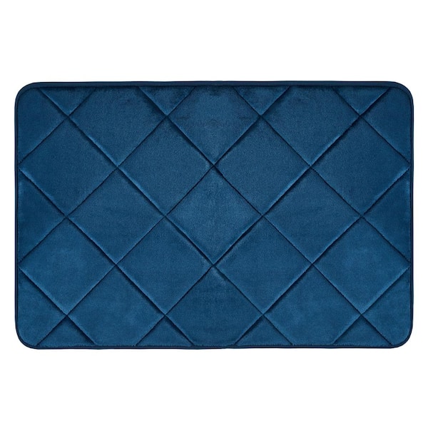 Home Dynamix Capri Haven Blue 17 in. x 24 in. Machine Washable Memory Foam Bath Mat