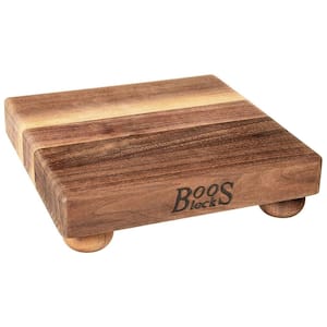 Small Walnut Square Wood Edge Grain Cutting Board for Kitchen, 9 in. x 9 in.