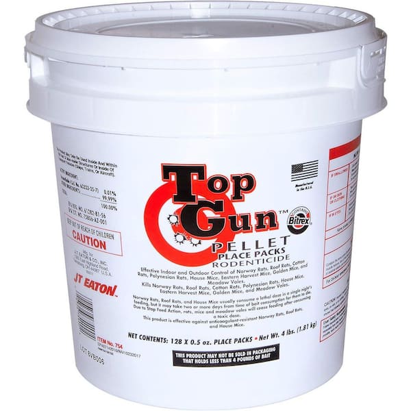Top Gun Pellet Pack Rodenticide with Stop-Feed Action and Bitrex for Mice and Rats (128-Pack)