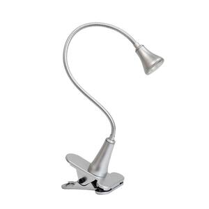 20.82 in. Silver Gooseneck Integrated LED Clip Desk Lamp