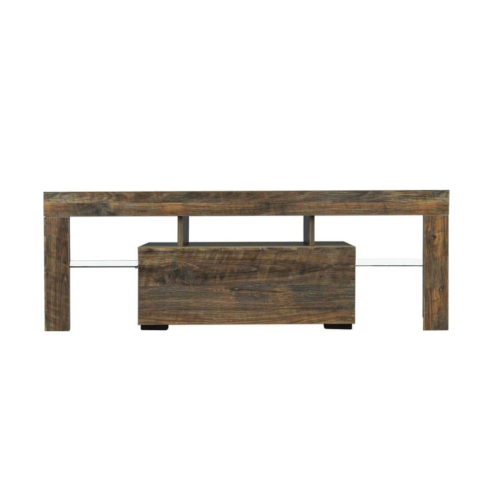 51.18 in. Espresso TV Stand Fits TVs up to 55 in. with RGB Lights