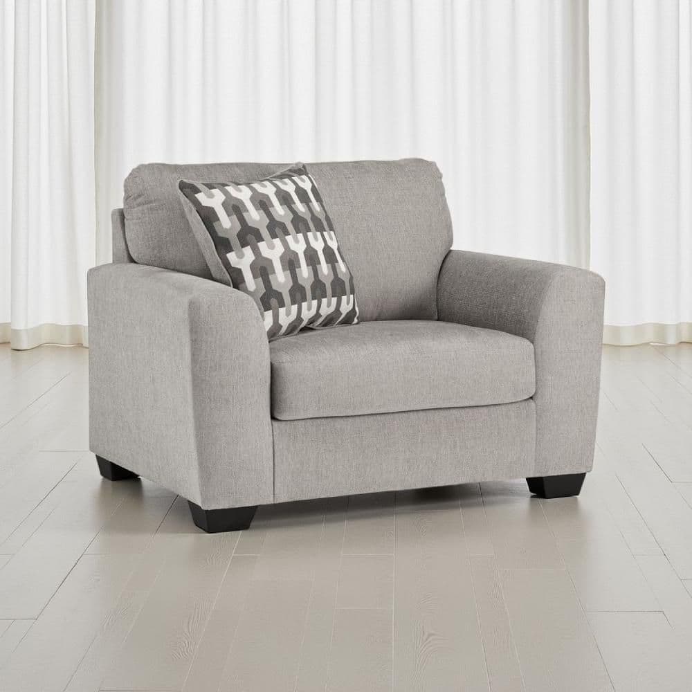 Flannel Gray and Black Polyester Arm Chair with Loose Back price history on PriceWatchPro