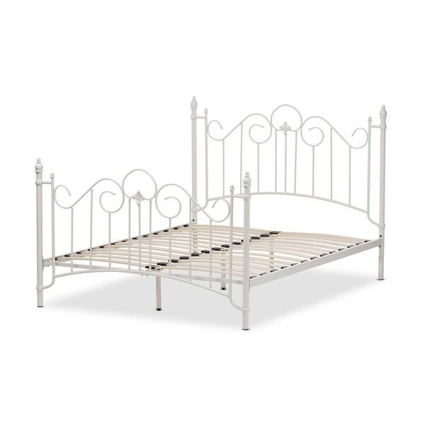 Baxton Studio Scarlett White Metal Queen Platform Bed