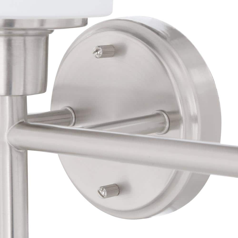 Aubrey Satin Nickel 3-Light Frosted Glass Vanity Light