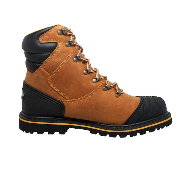 AdTec Men's 7'' Work Boots - Steel Toe - Light Brown Size 8(M)