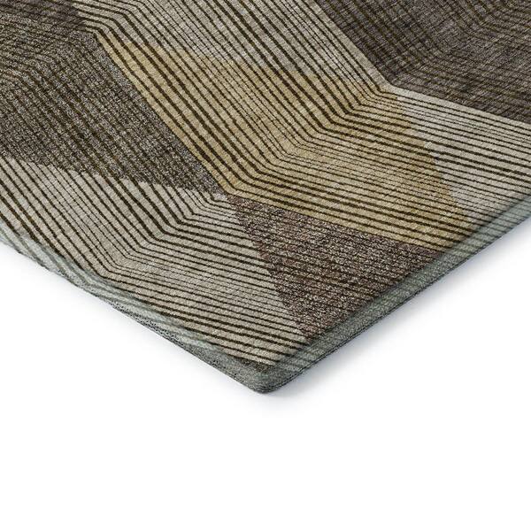 Mayfield Premium Machine Washable Abstract AMF962 Brown 2 ft. x 3 ft. Area Rug