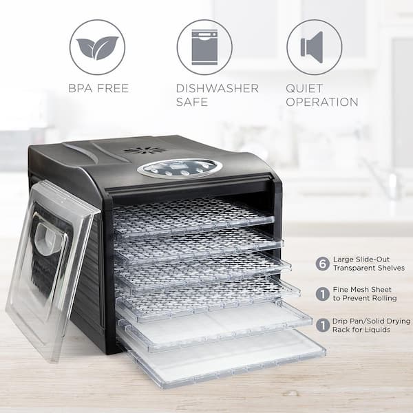 Food Dehydrator 4 Presets Large Capacity 600W Dehydrated Dryer Machine 8 Stainless  Steel Trays 48H Timer 165°F Temperature - Yahoo Shopping