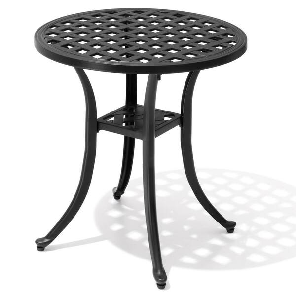 Pellebant All-weather Black Aluminum Patio End Table Outdoor Side Table ...
