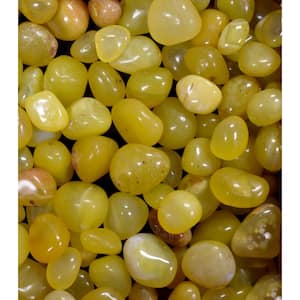 0.128 cu. ft. 10 lbs. 1/2 in. to 1 in. Yellow Onyx Exotic High Polished Pebble