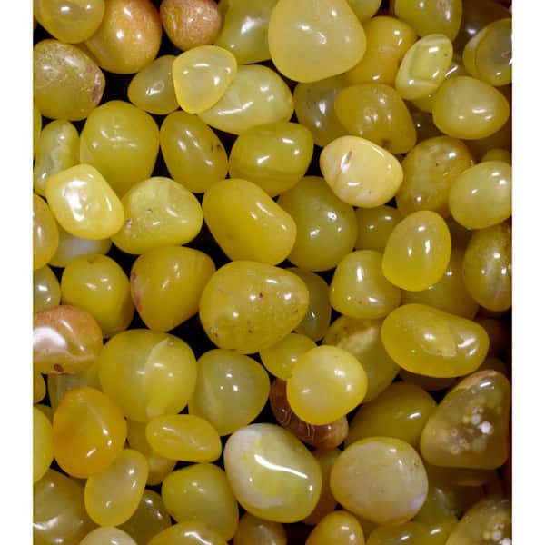 Cascade Stoneworks 0.128 cu. ft. 10 lbs. 1/2 in. to 1 in. Yellow Onyx Exotic High Polished Pebble