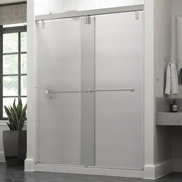 Delta Mod 60 in. x 71-1/2 in. Soft-Close Frameless Sliding Shower Door in Chrome with 3/8 in. (10mm) Rain Glass