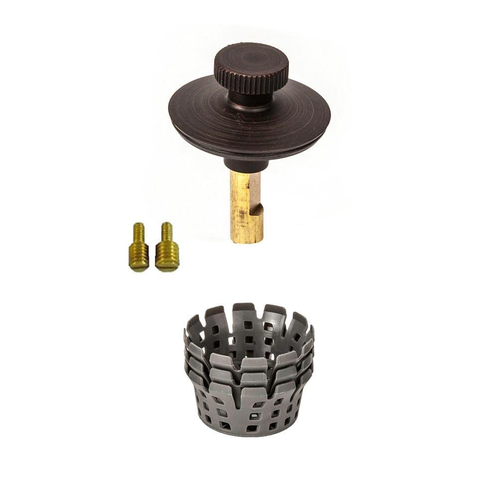 Oil Rubbed Bronze Universal Lift n Turn Bathtub Drain Stopper with Hair Catcher