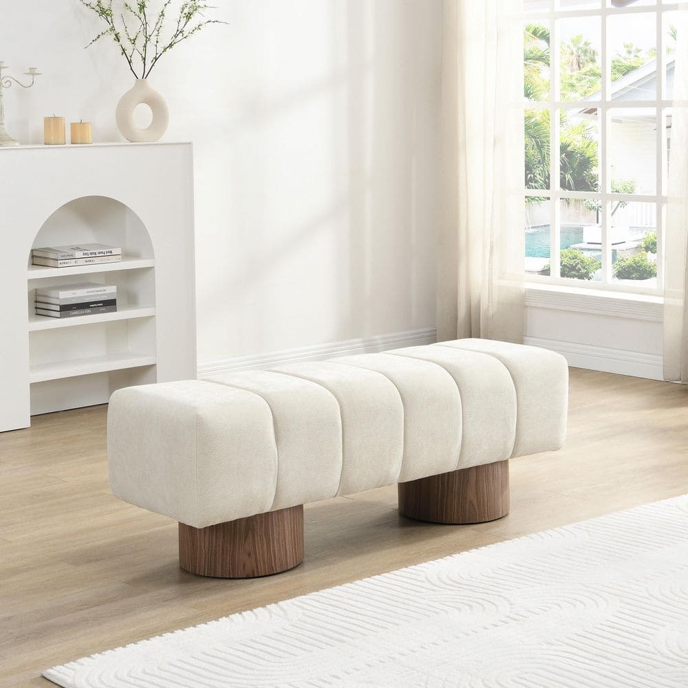 CHRISTOPHER KNIGHT HOME Bronx 50 in. Modern Beige Upholstered Chenille ...
