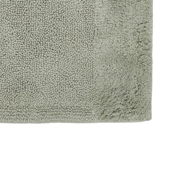 Granada Collection 17 in. x 24 in. Green 100% Cotton Rectangle Bath Rug