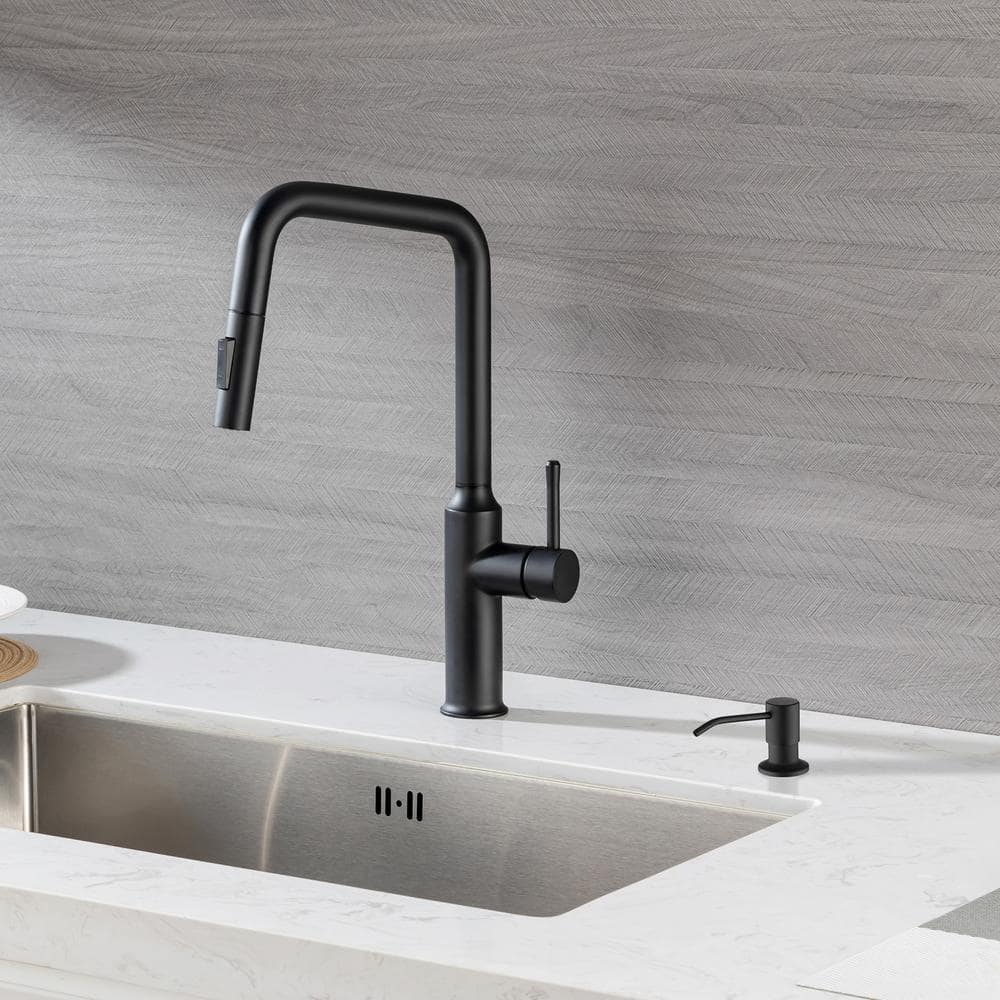 Matte Black Ergonomic Kitchen Soap Dispenser