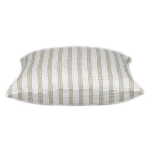 PARKLAND COLLECTION 20 X 20 Transitional Striped White Square 16 in. x 16 in. Pillow