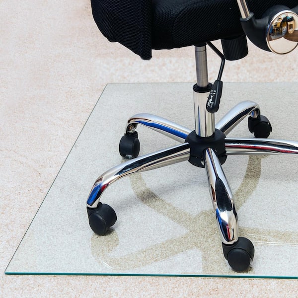 Floortex Glaciermat Heavy Duty Glass Chair Mat for Hard Floors & Carpets - 36" x 42"