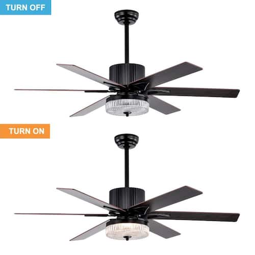 52 in. Indoor Black Standard Ceiling Fan with Remote Ceiling Fans With Lights
